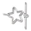 Toggle Clasp Star 25x19mm Sterling Silver (Set)