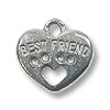 Charm - Best Friend 13x15mm Pewter Antique Silver Plated (1-Pc)