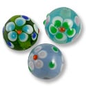 Glass Bead Multi-Color Flower 12mm (10-Pcs)