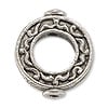 Bead Frame - Round 17mm Pewter Antique Silver Plated (1-Pc)