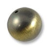20mm Brushed Metal Satin Brass Plated Round Bead (1-Pc)