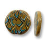 Hand Painted Glass Flat Round Tortoise Shell Bead 25mm (1-Pc)