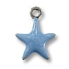 Charm - Light Blue Star 11mm Pewter Antique Silver Plated (1-Pc)