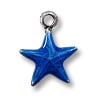 Charm - Dark Blue Star 11mm Pewter Antique Silver Plated (1-Pc)