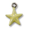 Charm - Yellow Star 11mm Pewter Antique Silver Plated (1-Pc)