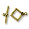TierraCast Toggle Clasp - Deco Diamond 22x18mm Pewter Gold Plated (Set)