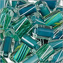 Cane Glass Beads - Aqua Mix (Ounce)