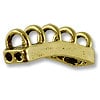 5-Loop Connector with 2 Holes Pewter Antique Gold Plated 23x7mm (1-Pc)