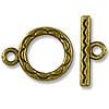 Clasp - Toggle 12mm Base Metal Antique Brass Plated (1-Pc)