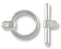 Clasp - Toggle 16mm Base Metal Silver Plated (1-Pc)