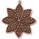 B&B Benbassat Star Flower Pendant 33x37mm Pewter Antique Copper Plated (1-Pc)