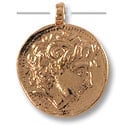 B&B Benbassat Old Coin Pendant 33x26mm Pewter Rose Gold Plated (1-Pc)
