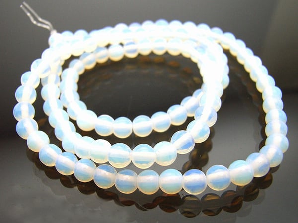 VALUED Synthetic Moonstone Opalite Round Beads 6mm (Strand)