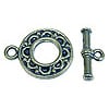 15x19mm Antique Silver Plated Roulette Loop Pewter Toggle Clasp (Set)