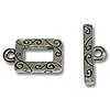 Toggle Clasp - Rectangle 9x15mm Pewter Silver Plated (Set)