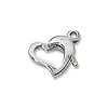 Heart Clasp 11x8mm Sterling Silver (1-Pc)