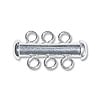 Three Strand Plunger Clasp 22x12mm Sterling Silver (1-Pc)