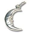 Crescent Moon Charm - 13x8mm Sterling Silver (1-Pc)