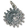 Sun Charm - 15mm Sterling Silver (1-Pc)