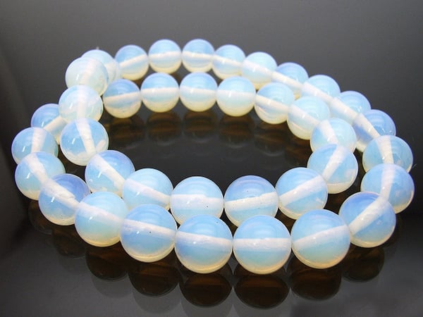 VALUED Synthetic Moonstone Opalite Round Beads 8mm (Strand) 