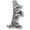 Charm - Dog Begging 19x12mm Pewter Antique Silver Plated (1-Pc)