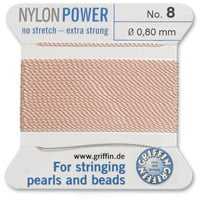 #8 Pink Griffin Nylon Bead Cord (2 Meters)