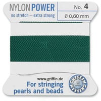 #4 Green Griffin Nylon Bead Cord (2 Meters)