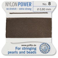 #8 Brown Griffin Nylon Bead Cord (2 Meters)