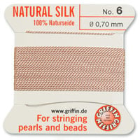 #6 Light Pink Griffin Silk Bead Cord (2 Meters)