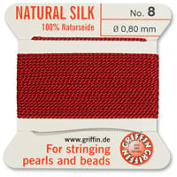 #8 Garnet Griffin Silk Bead Cord (2 Meters)
