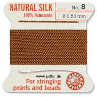 #8 Carnelian Griffin Silk Bead Cord (2 Meters)