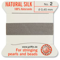 #2 Grey Griffin Silk Bead Cord (2 Meters)