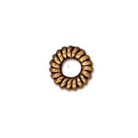 TierraCast Bead Coiled Ring 6x2mm Pewter Gold Plated (2-Pcs)