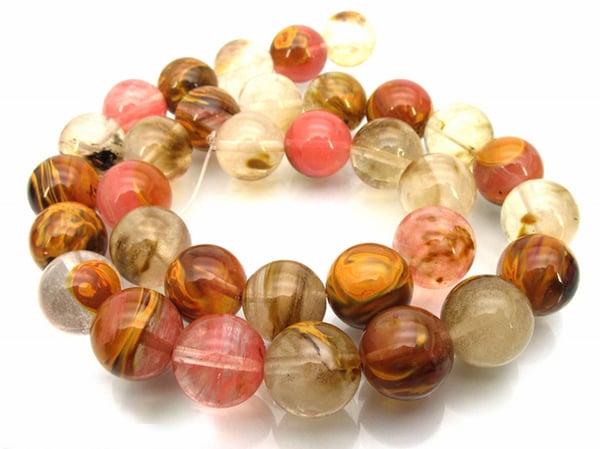 VALUED Fire Cherry Quartz Round Beads 4mm Synthetic (Strand)