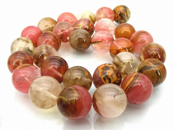 VALUED Fire Cherry Quartz Round Beads 8mm Synthetic (Strand)