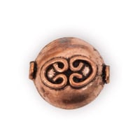 Designer Copper Bead Flat Puffy Round 13x15mm (1-Pc)