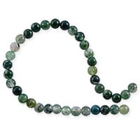 VALUED Moss Agate Round Beads 4mm (15