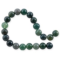 VALUED Moss Agate Round Beads 8mm (15