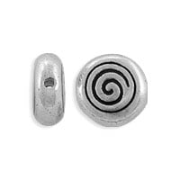 TierraCast Spiral Bead 8x8mm Pewter Antique Silver Plated (1-Pc)