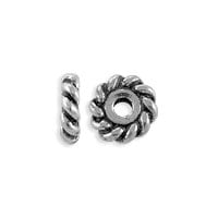 TierraCast Twisted Spacer Bead 6x2mm Pewter Antique Silver Plated (1-Pc)