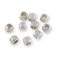 Heishi Cube Beads 3mm Nickel Silver (10-Pcs)
