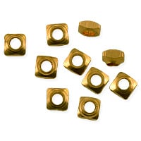Faceted Square Heishi 3x1mm Bright Brass (10-Pcs)