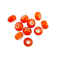 French White Heart Orange Bead 3.5-4mm (10-Pcs)