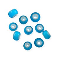 French White Heart Turquoise 3.5mm  (10-Pcs)