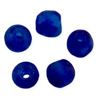 Ghana Recycled Glass Beads 11mm Cobalt (5-Pcs)