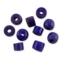 Kenya Vintage Glass Tile Beads Cobalt 4-5mm (10-Pcs)