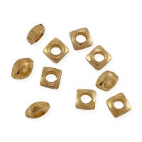 Faceted Square Heishi 3x1mm Bright Brass (10-Pcs)