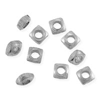 Faceted Square Heishi 3x1mm Bright Nickel Silver (10-Pcs)