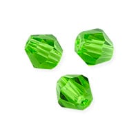 VALUED Faceted Bicone 6mm Emerald Crystal Beads (11