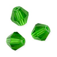VALUED Faceted Bicone 8mm Emerald Crystal Beads (12